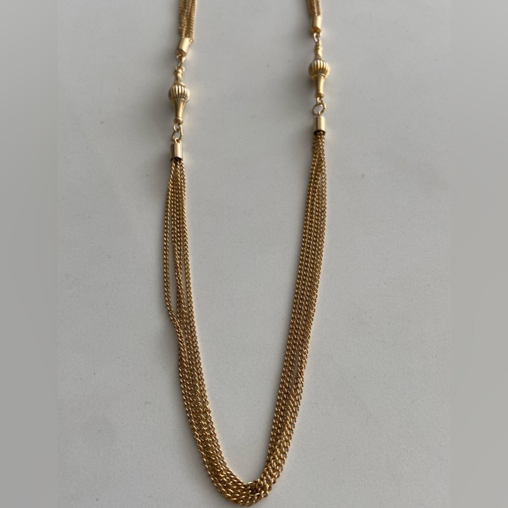 Vintage gold multi strand necklace